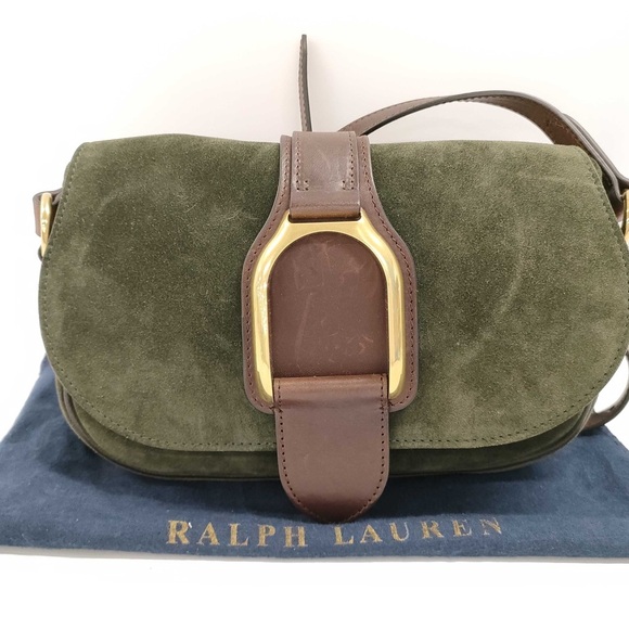 Ralph Lauren Suede Shoulder Bag Green - Picture 2 of 9
